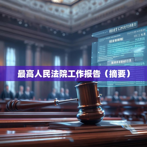 最高人民法院工作报告（摘要）