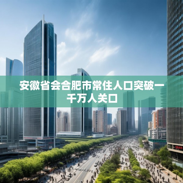 安徽省会合肥市常住人口突破一千万人关口