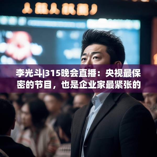 李光斗|315晚会直播：央视最保密的节目，也是企业家最紧张的日子