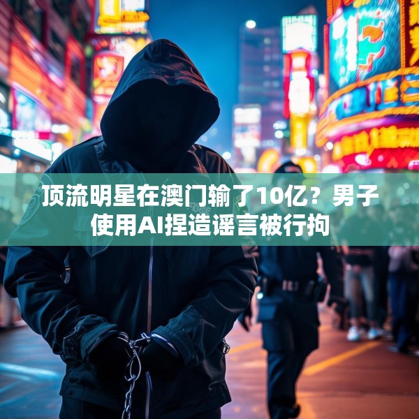 顶流明星在澳门输了10亿？男子使用AI捏造谣言被行拘