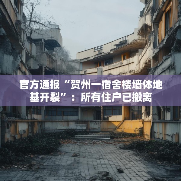 官方通报“贺州一宿舍楼墙体地基开裂”：所有住户已搬离