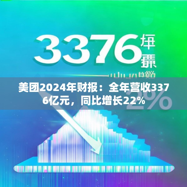 美团2024年财报：全年营收3376亿元，同比增长22%