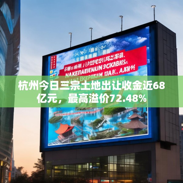 杭州今日三宗土地出让收金近68亿元，最高溢价72.48%