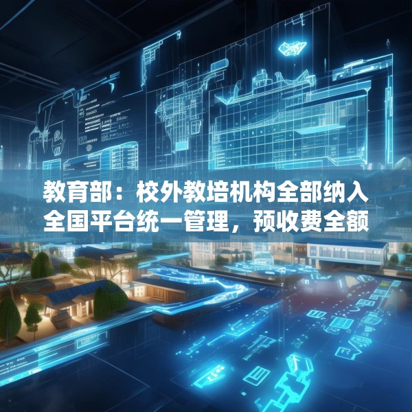 教育部：校外教培机构全部纳入全国平台统一管理，预收费全额纳入监管