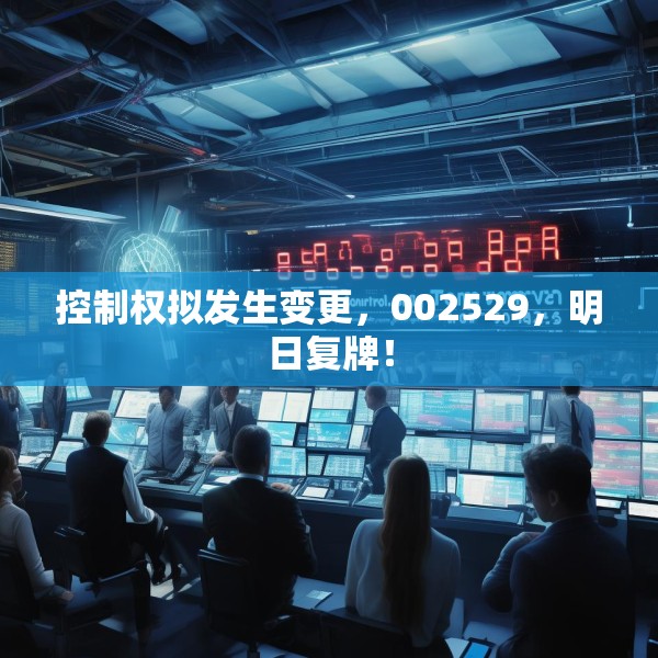 控制权拟发生变更，002529，明日复牌！