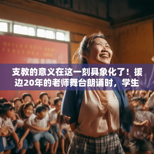 支教的意义在这一刻具象化了！援边20年的老师舞台朗诵时，学生突然出现给了个大大的拥抱