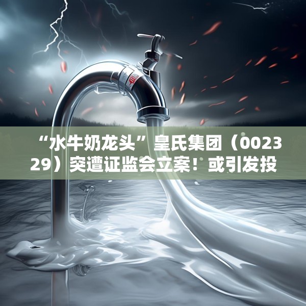 “水牛奶龙头”皇氏集团（002329）突遭证监会立案！或引发投资者索赔