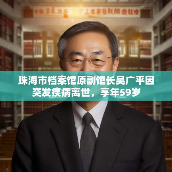 珠海市档案馆原副馆长吴广平因突发疾病离世，享年59岁