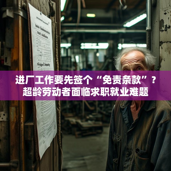 进厂工作要先签个“免责条款”？超龄劳动者面临求职就业难题