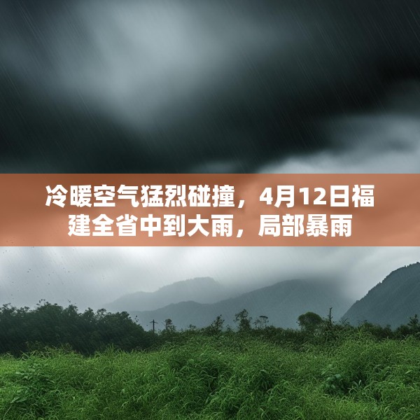 冷暖空气猛烈碰撞，4月12日福建全省中到大雨，局部暴雨