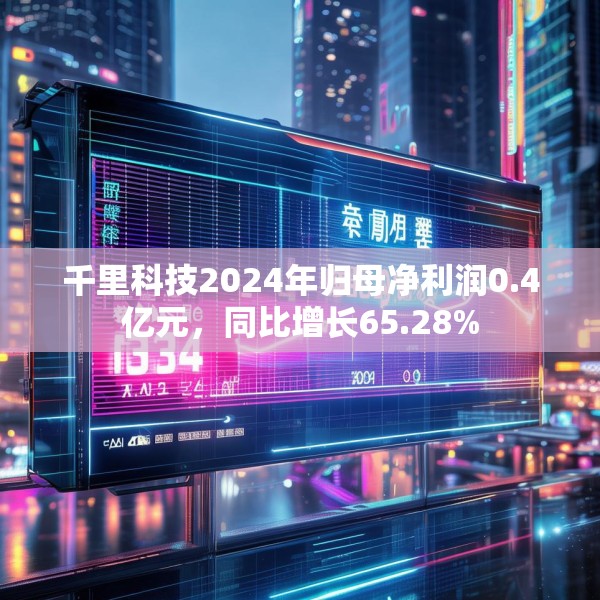 千里科技2024年归母净利润0.4亿元，同比增长65.28%