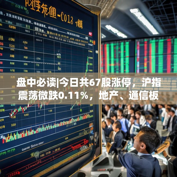 盘中必读|今日共67股涨停，沪指震荡微跌0.11%，地产、通信板块走高