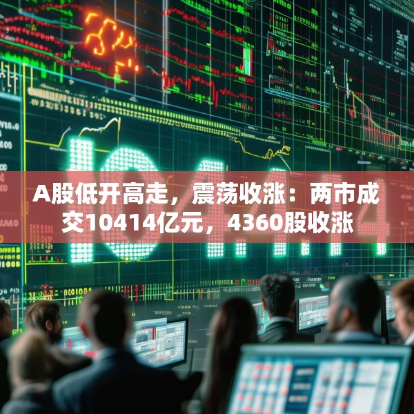 A股低开高走，震荡收涨：两市成交10414亿元，4360股收涨