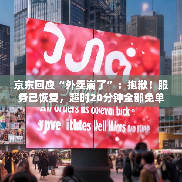 京东回应“外卖崩了”：抱歉！服务已恢复，超时20分钟全部免单
