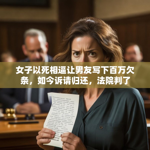 女子以死相逼让男友写下百万欠条，如今诉请归还，法院判了