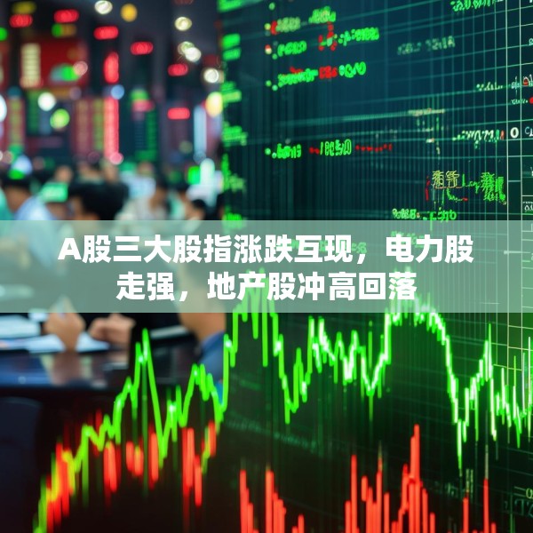 A股三大股指涨跌互现，电力股走强，地产股冲高回落