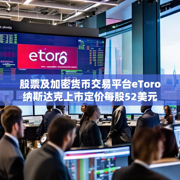 股票及加密货币交易平台eToro纳斯达克上市定价每股52美元
