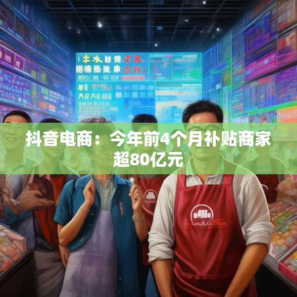 抖音电商：今年前4个月补贴商家超80亿元