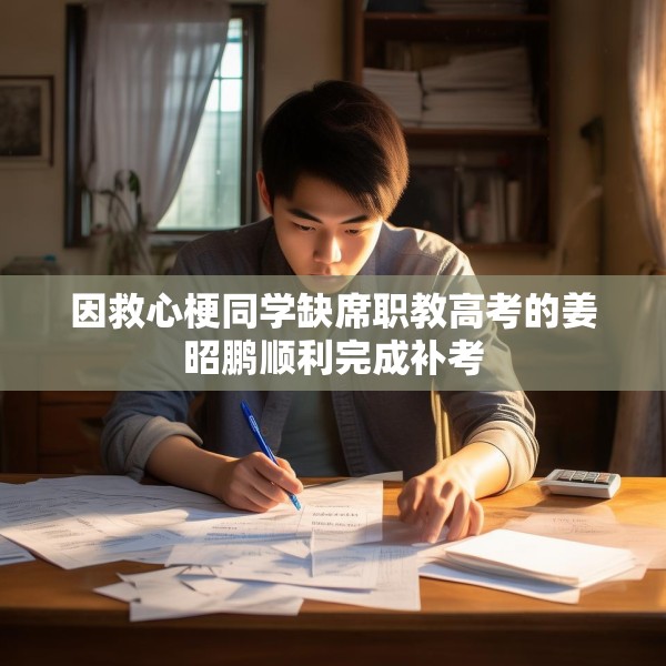 因救心梗同学缺席职教高考的姜昭鹏顺利完成补考