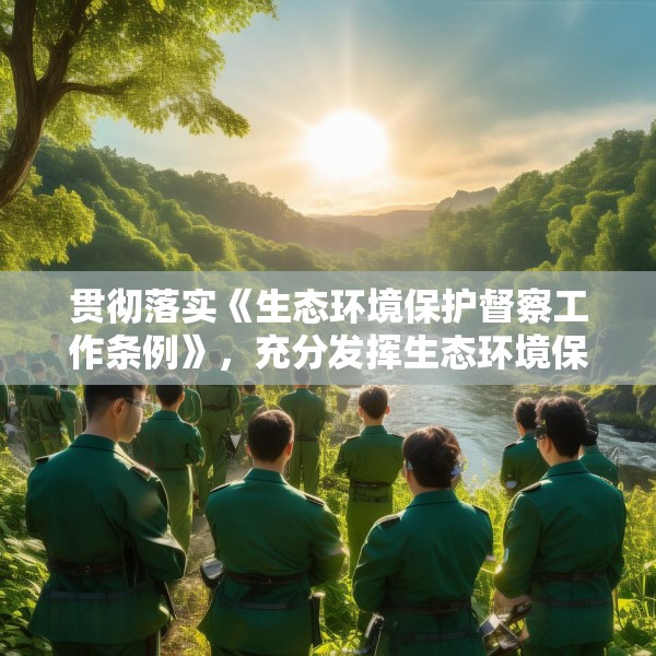 贯彻落实《生态环境保护督察工作条例》，充分发挥生态环境保护督察利剑作用