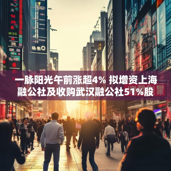 一脉阳光午前涨超4% 拟增资上海融公社及收购武汉融公社51%股权
