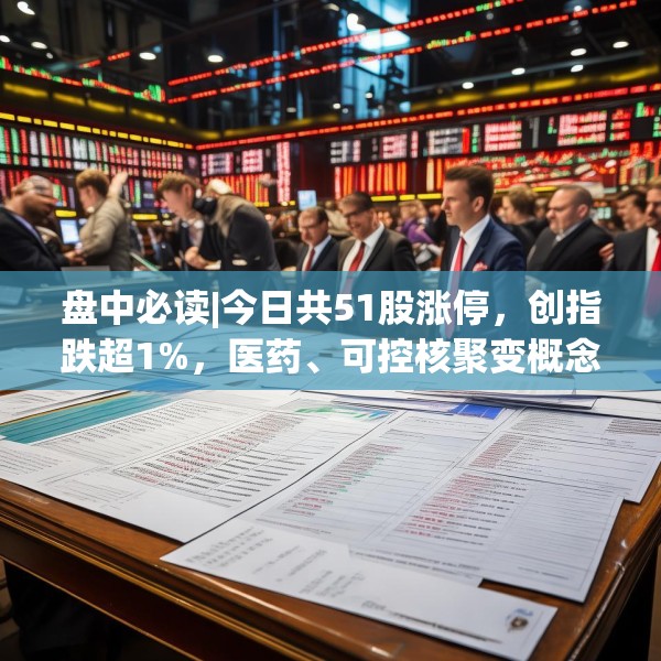 盘中必读|今日共51股涨停，创指跌超1%，医药、可控核聚变概念逆势走高
