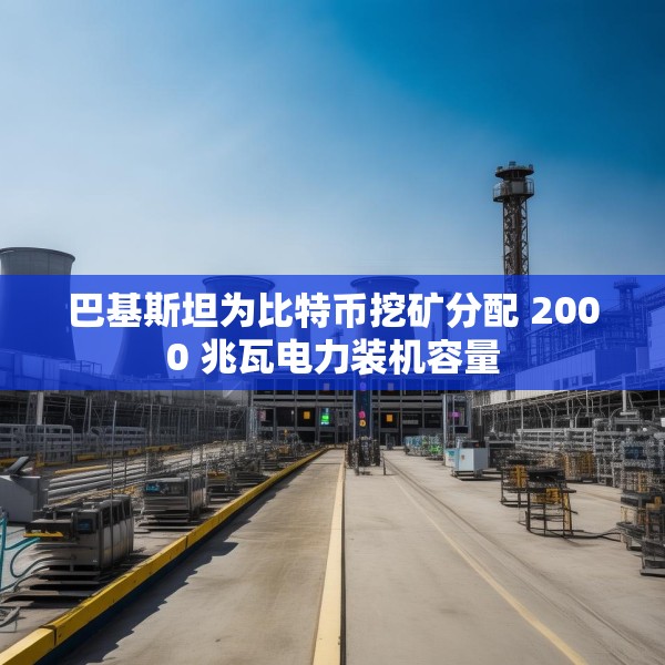 巴基斯坦为比特币挖矿分配 2000 兆瓦电力装机容量
