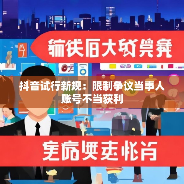 抖音试行新规：限制争议当事人账号不当获利