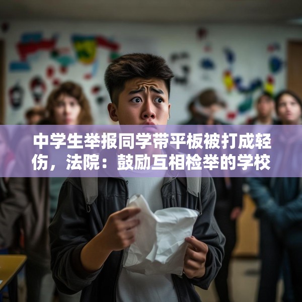 中学生举报同学带平板被打成轻伤，法院：鼓励互相检举的学校应担责三成
