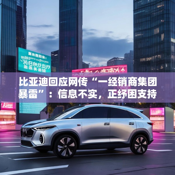 比亚迪回应网传“一经销商集团暴雷”：信息不实，正纾困支持