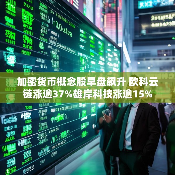 加密货币概念股早盘飙升 欧科云链涨逾37%雄岸科技涨逾15%