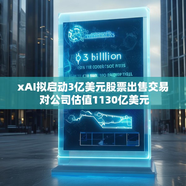xAI拟启动3亿美元股票出售交易 对公司估值1130亿美元