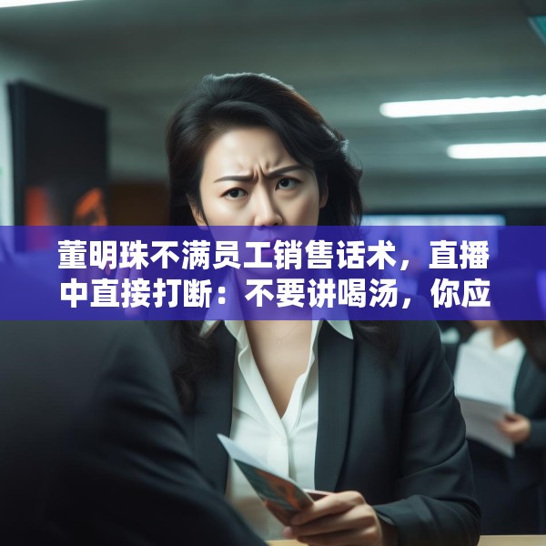董明珠不满员工销售话术，直播中直接打断：不要讲喝汤，你应该讲为什么大厨喜欢用这样的锅煲汤