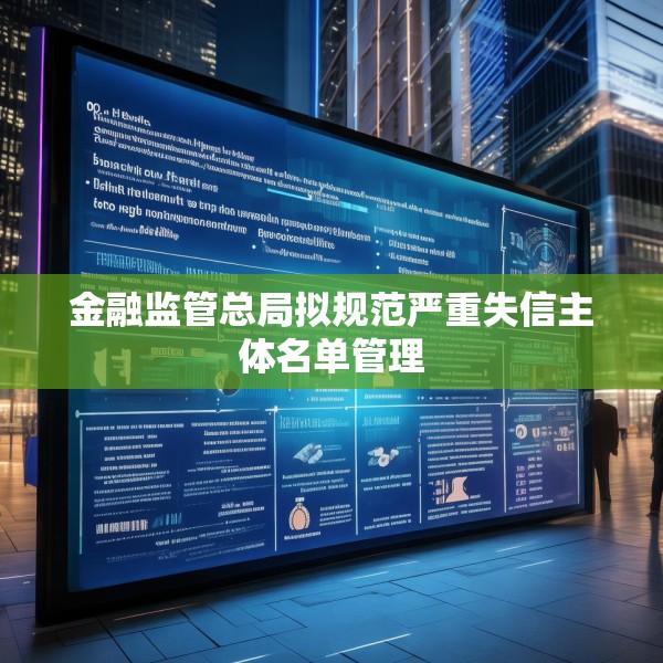 金融监管总局拟规范严重失信主体名单管理