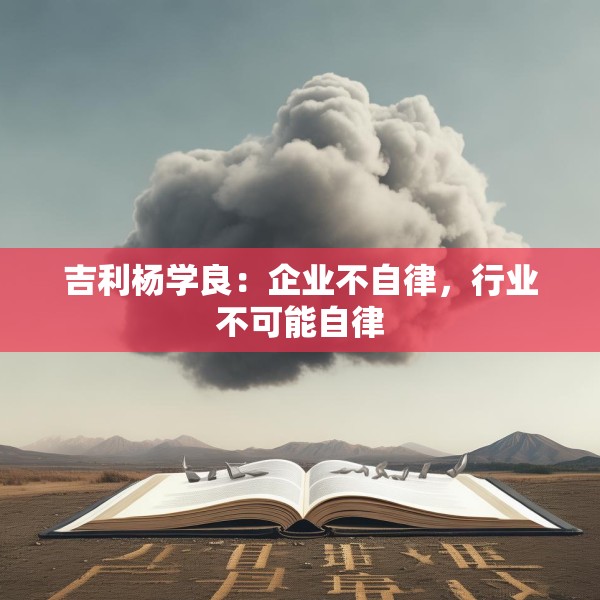 吉利杨学良：企业不自律，行业不可能自律