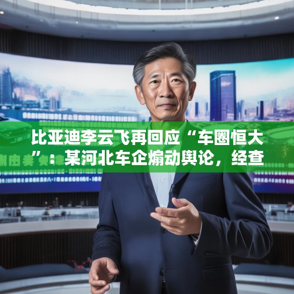 比亚迪李云飞再回应“车圈恒大”：某河北车企煽动舆论，经查没有问题