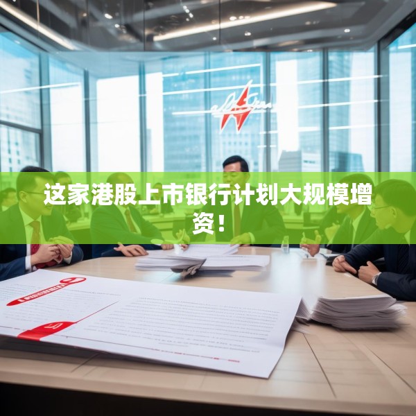 这家港股上市银行计划大规模增资！