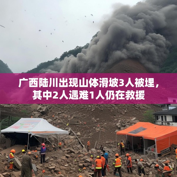 广西陆川出现山体滑坡3人被埋，其中2人遇难1人仍在救援