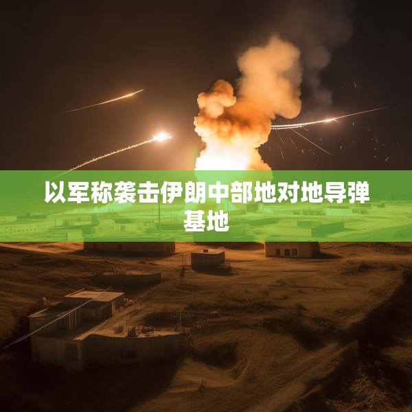 以军称袭击伊朗中部地对地导弹基地